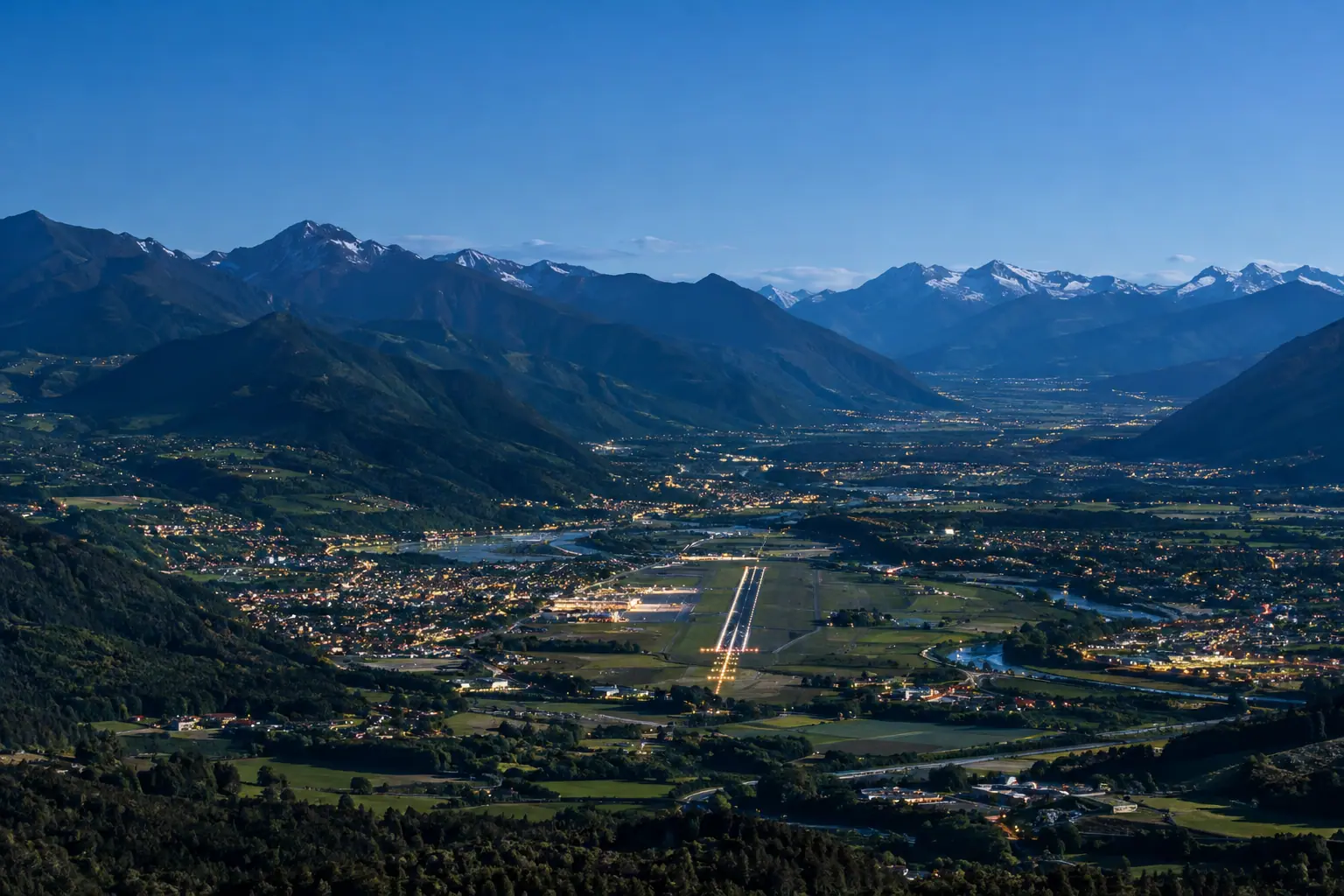 Aspen at night from above