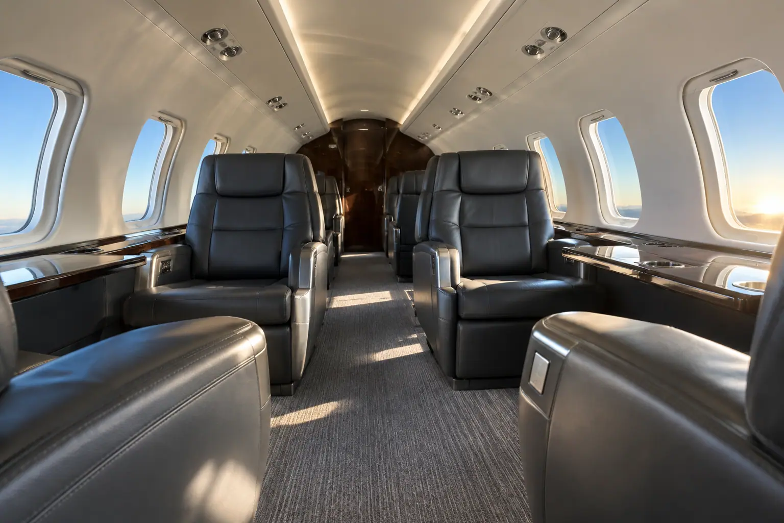 Private jet cabin