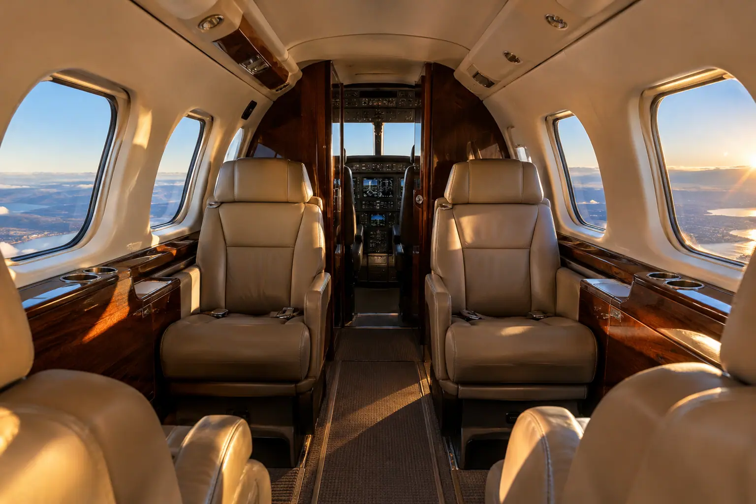 Turboprop cabin interior