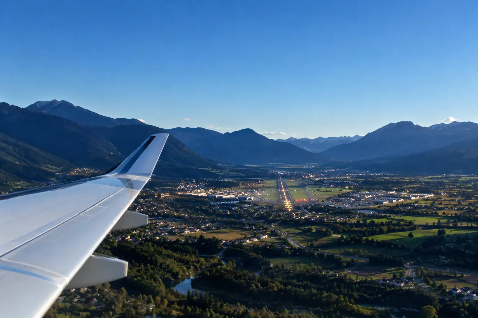 Aspen lights seen from a private jet