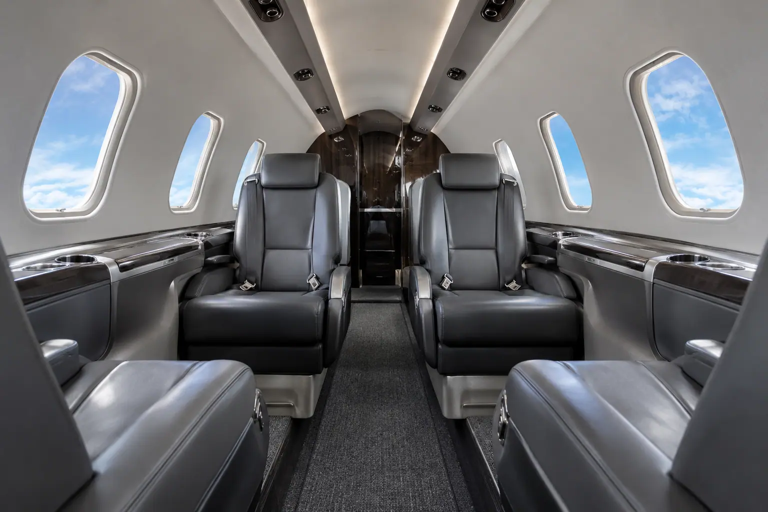Light jet cabin interior
